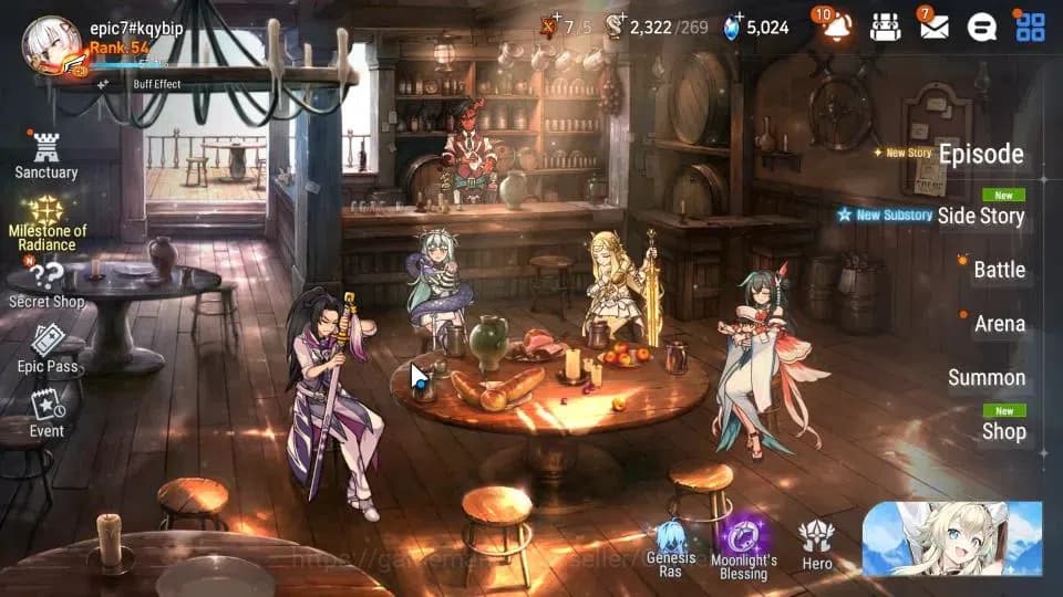 Epic Seven Accounts GLOBAL Unverif|New Era|8 ML(NM Luna,Monarch OTS Is image 1