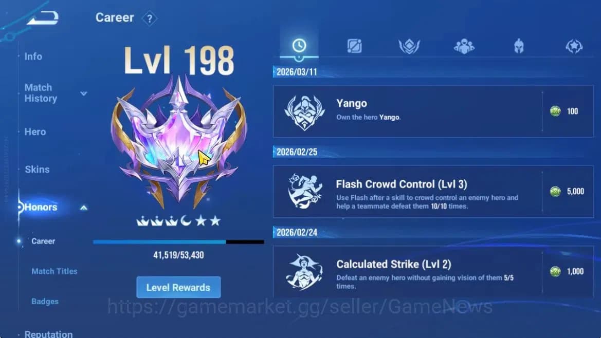 Honor of Kings Accounts Hero112 Skin332|Mythic(GuanYu),24 legend,2Limbo(Mi image 7
