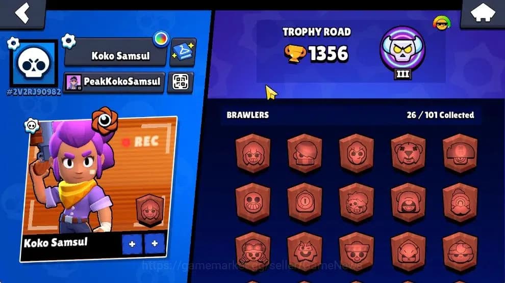 Brawl Stars Accounts 1356 Trophy|8K Bling 139 Gem|26 Brawlers 3 Max Lvl image 2