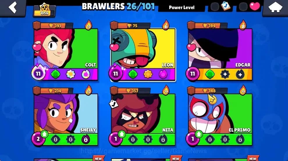 Brawl Stars Accounts 1356 Trophy|8K Bling 139 Gem|26 Brawlers 3 Max Lvl image 5