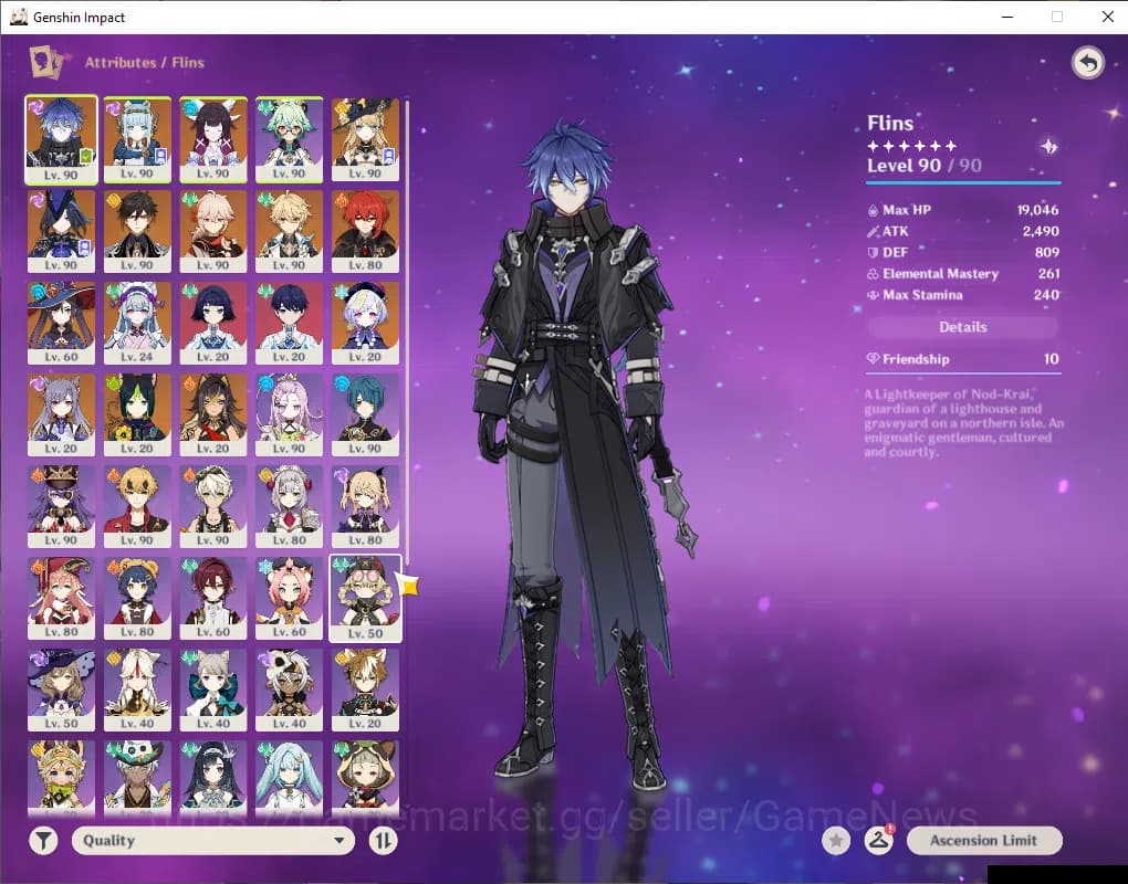 Genshin Impact Accounts ASIA|AR59|Prime Team Flins|7Limited+4(*5Weapon)|Fl image 15