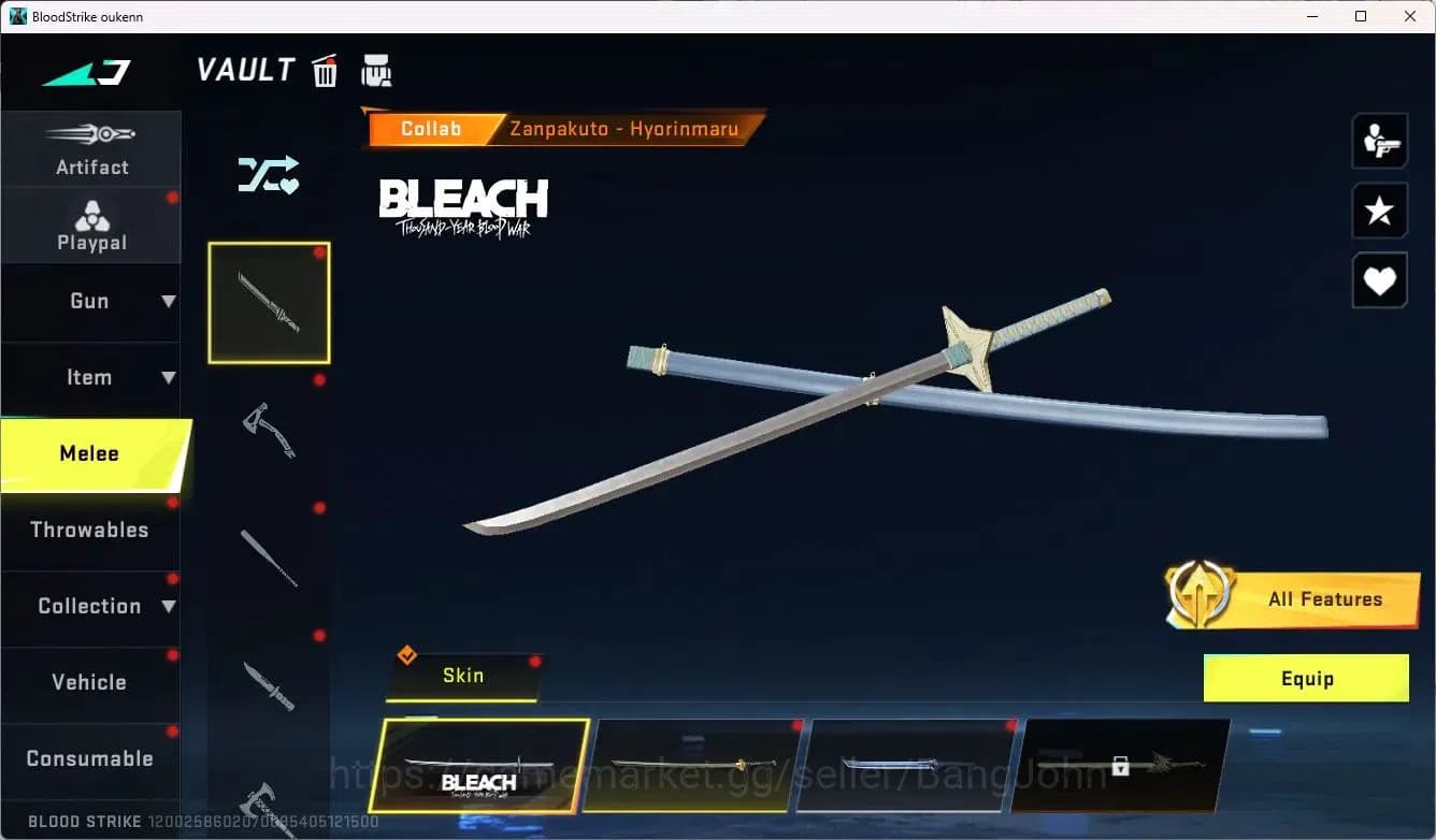 Blood Strike Accounts ASIA | Collab Uzi-Zangetsu | Limited MP7-Verdant | image 15