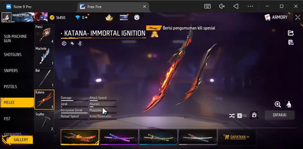 Free Fire Accounts Indonesia|Ak47 Blue Flame Draco Lv 5,SCAR Megalodo image 8