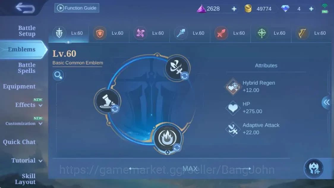 Mobile Legends: Bang Bang Accounts Global|Hero 123 Skin 287|Exalted|Legend Franco|Pri image 5