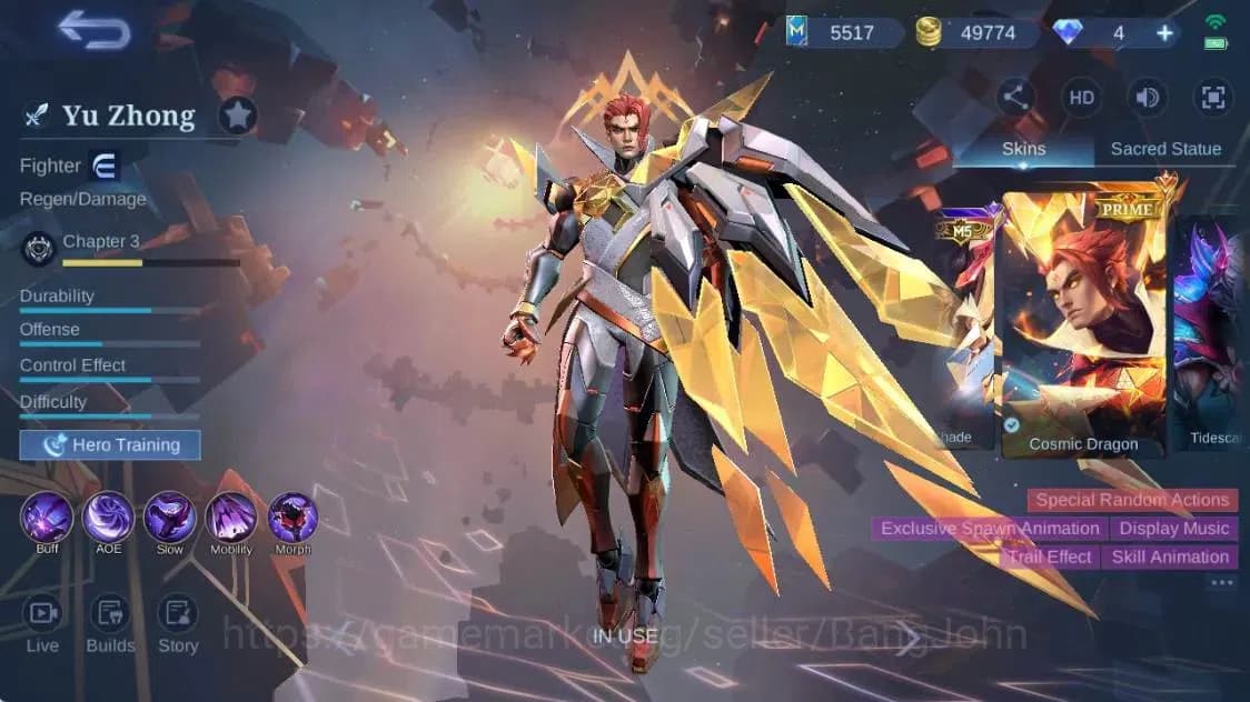 Mobile Legends: Bang Bang Accounts Global|Hero 123 Skin 287|Exalted|Legend Franco|Pri image 9
