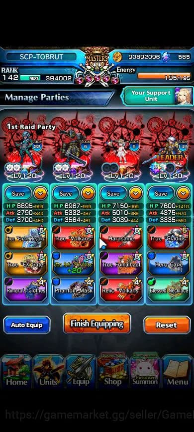 Grand Summoners Accounts Global|Rank 142|34 Ascend|RoyTW,InumutaTW,BetaTW,E image 3