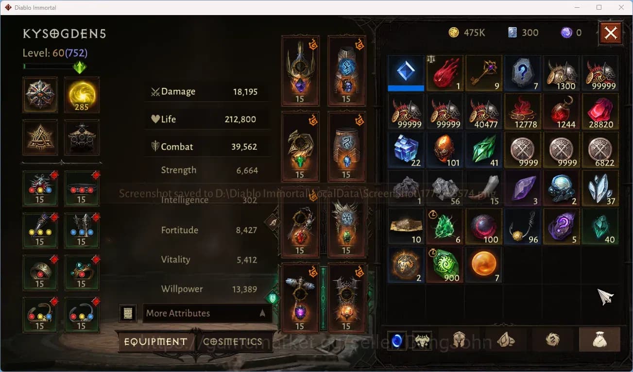 Diablo Immortal Accounts NA - High Heavens CS On | 60 (752) Crusader-Slinge image 1