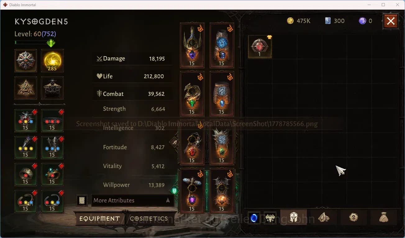 Diablo Immortal Accounts NA - High Heavens CS On | 60 (752) Crusader-Slinge image 10