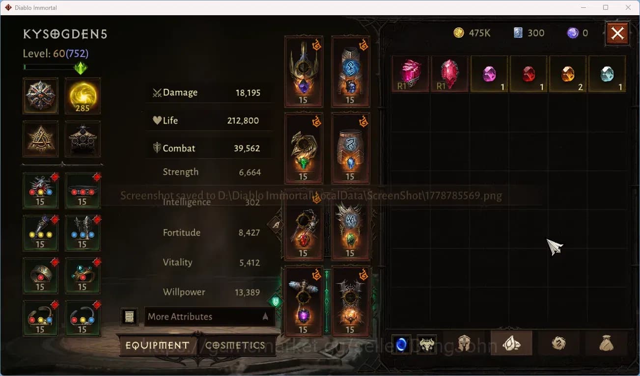 Diablo Immortal Accounts NA - High Heavens CS On | 60 (752) Crusader-Slinge image 11
