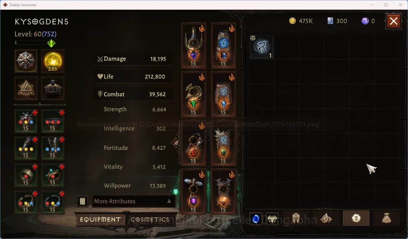Diablo Immortal Accounts NA - High Heavens CS On | 60 (752) Crusader-Slinge image 12
