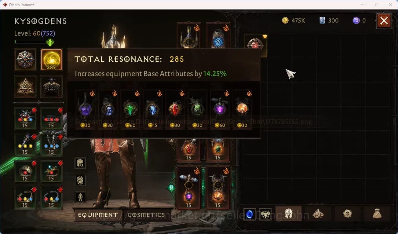 Diablo Immortal Accounts NA - High Heavens CS On | 60 (752) Crusader-Slinge image 8