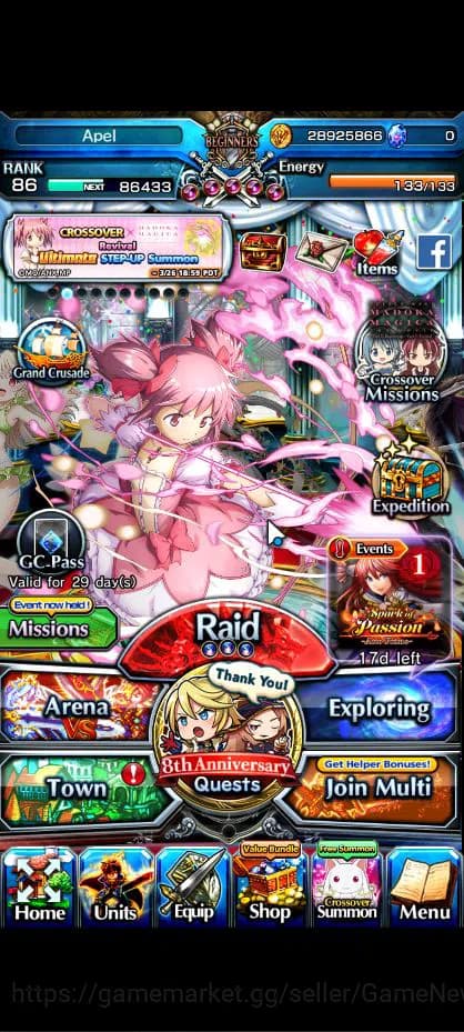Grand Summoners Accounts Global|Rank 86|19 Ascend|EmiyaTW,LM IsliidTW,Madok image 1