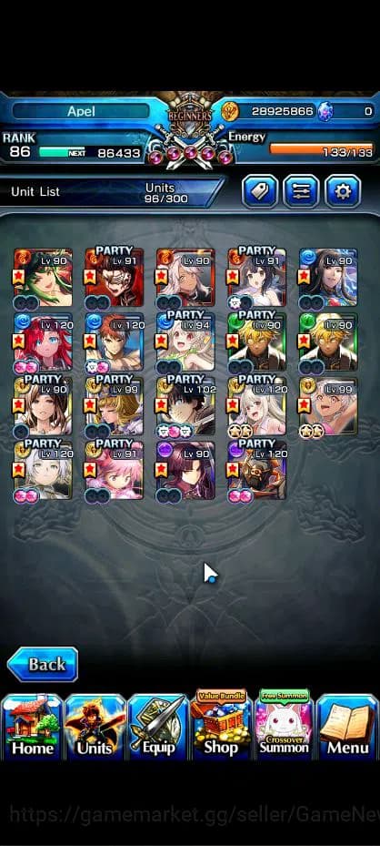 Grand Summoners Accounts Global|Rank 86|19 Ascend|EmiyaTW,LM IsliidTW,Madok image 4