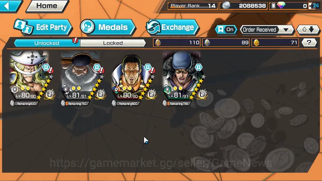 One Piece Bounty Rush Accounts Global|4 EX|Great Pirate Newgate,The 5Elders Satur image 3
