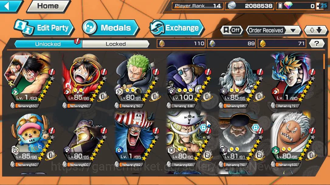 One Piece Bounty Rush Accounts Global|4 EX|Great Pirate Newgate,The 5Elders Satur image 4