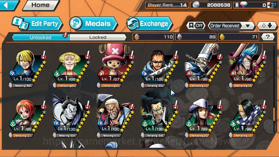 One Piece Bounty Rush Accounts Global|4 EX|Great Pirate Newgate,The 5Elders Satur image 9