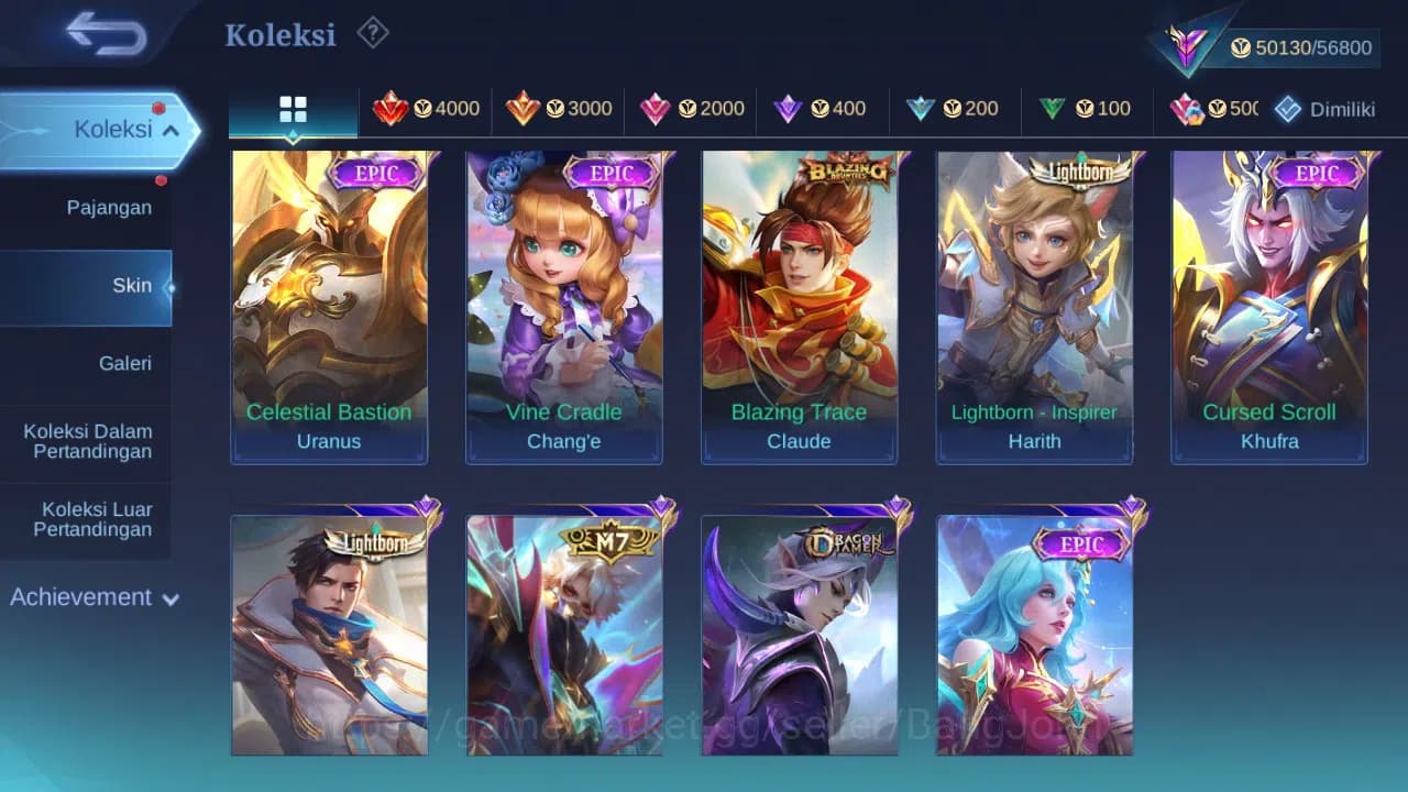 Mobile Legends: Bang Bang Accounts GLOBAL Hero 132 Skin 231 | Prime Granger | Luckybo image 7