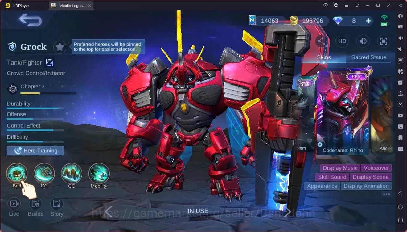 Mobile Legends: Bang Bang Accounts Global|Hero 119|Skin 215|Renowned|KOF GS,Karina|CC image 1