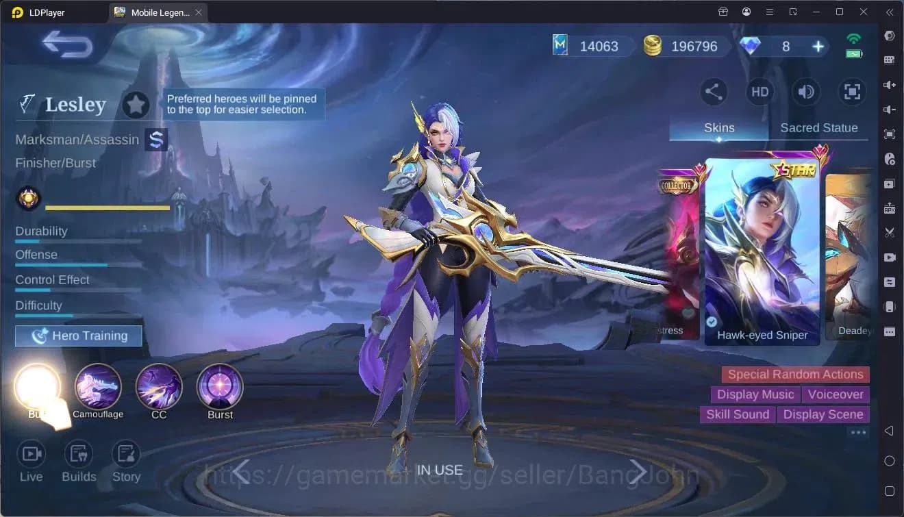 Mobile Legends: Bang Bang Accounts Global|Hero 119|Skin 215|Renowned|KOF GS,Karina|CC image 4