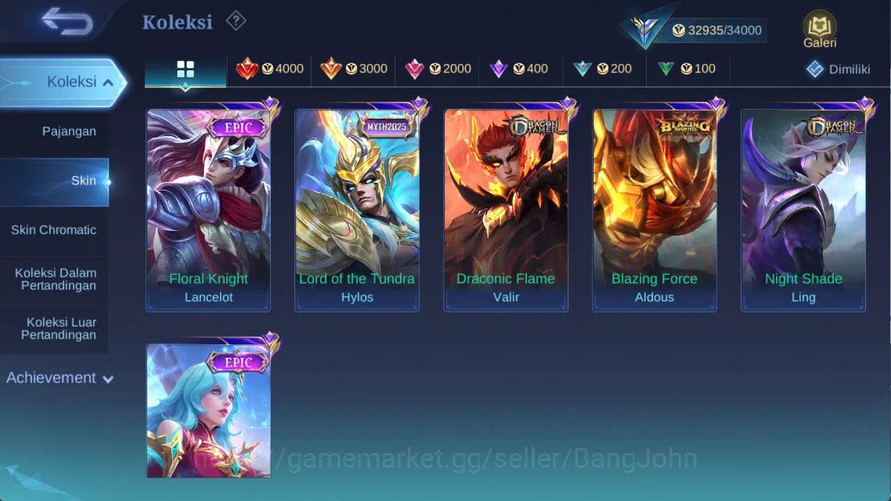 Mobile Legends: Bang Bang Accounts hero 107 skin 170+ saber Layla, dragon ling, blazi image 5