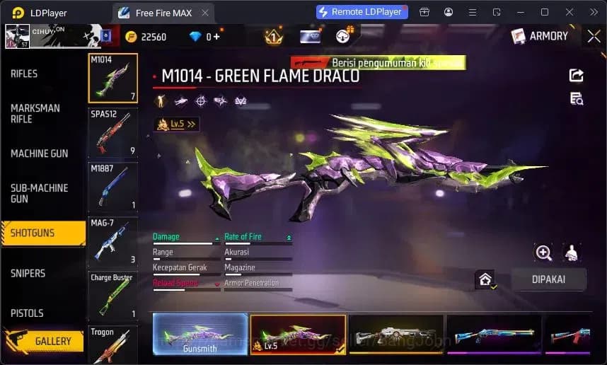 Free Fire Accounts Indonesia | Vault 189 | Evo M1014 Draco Lv5 | M188 image 2
