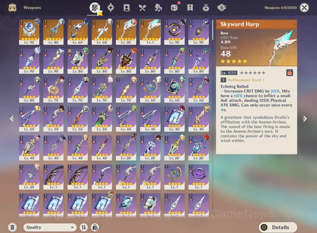 Genshin Impact Accounts ASIA|AR58|PremTeam Flins|8Limited+6(*5Weapon)|Inef image 7