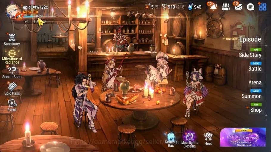 Epic Seven Accounts GLOBAL Unerif|2 ML(LC Bellona,TE Kayron)+Lilibet,T image 1
