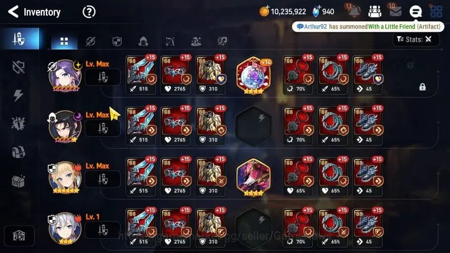 Epic Seven Accounts GLOBAL Unerif|2 ML(LC Bellona,TE Kayron)+Lilibet,T image 8