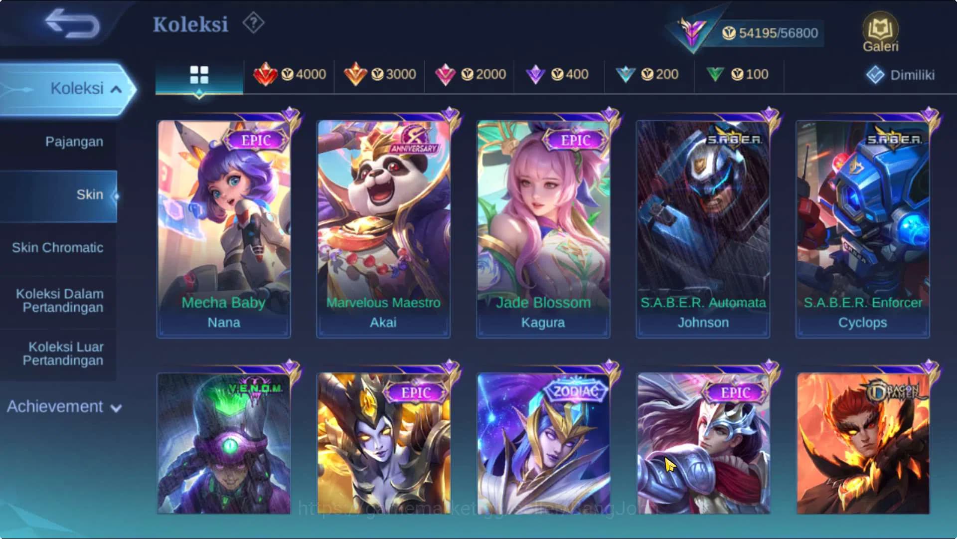 Mobile Legends: Bang Bang Accounts Hero 131 Skin 281 | CC Parsha+Natalia, KOF Karina, image 12