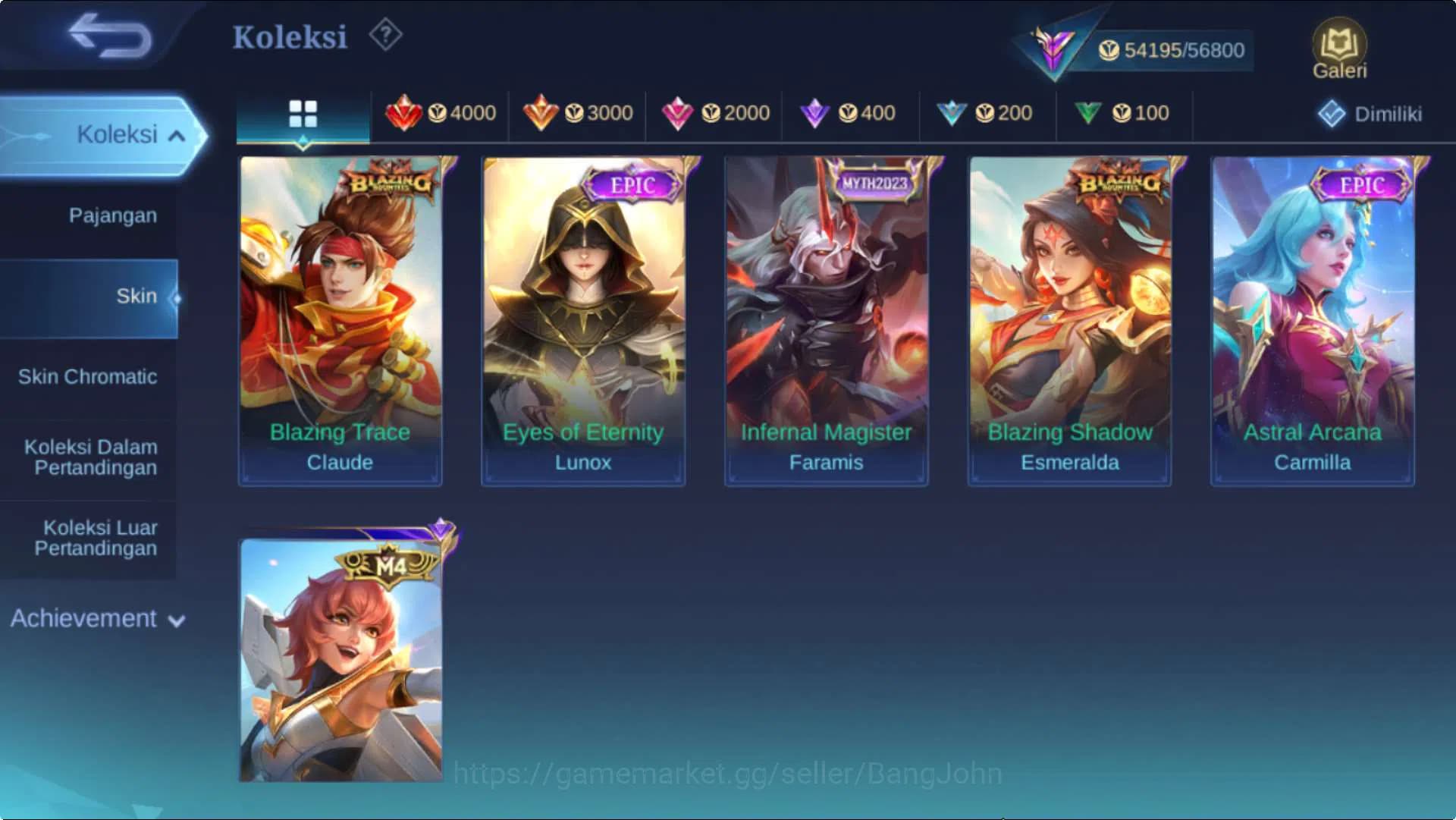 Mobile Legends: Bang Bang Accounts Hero 131 Skin 281 | CC Parsha+Natalia, KOF Karina, image 13
