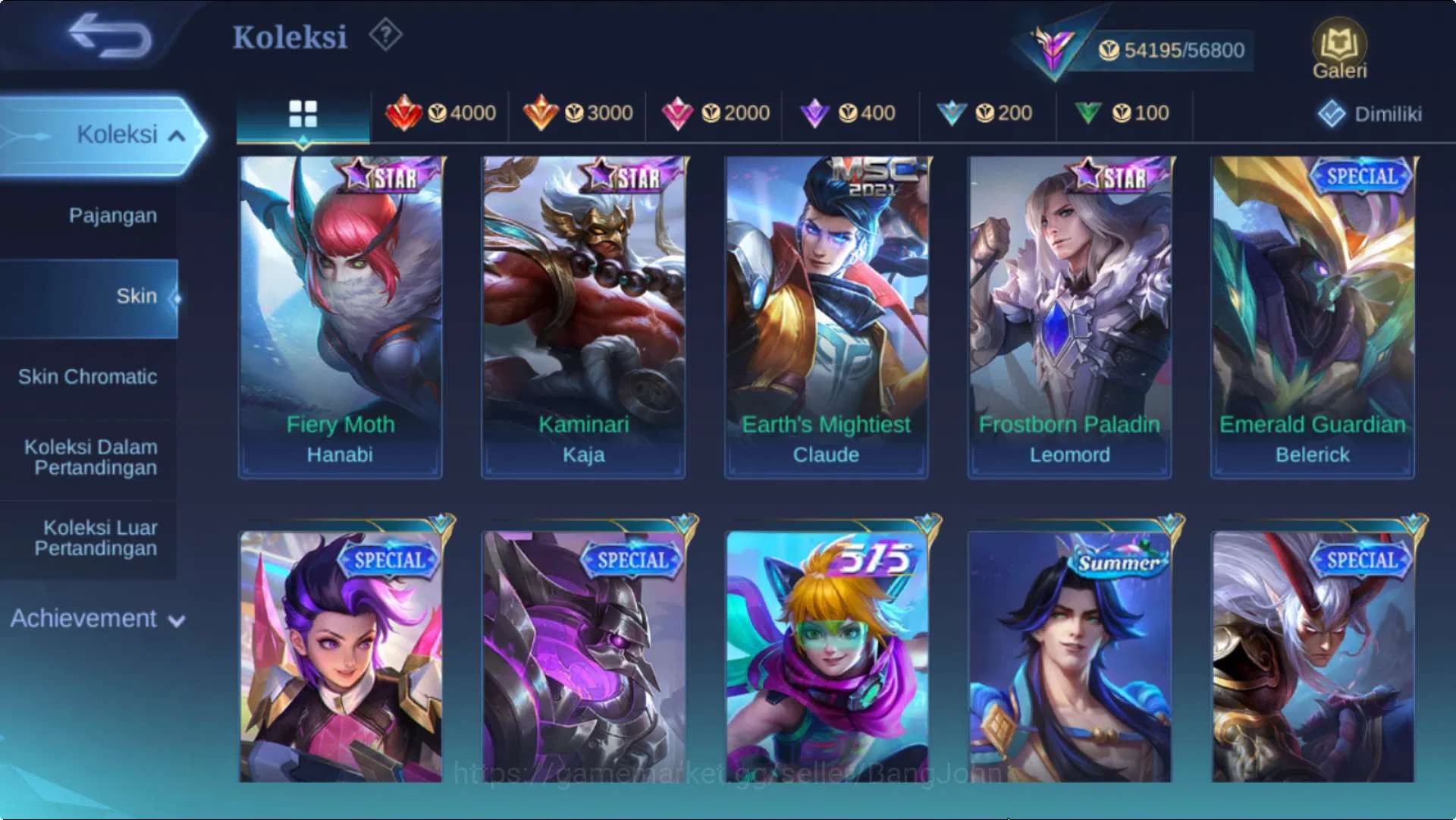 Mobile Legends: Bang Bang Accounts Hero 131 Skin 281 | CC Parsha+Natalia, KOF Karina, image 17