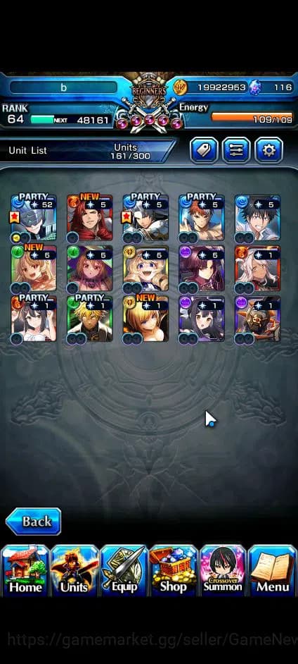 Grand Summoners Accounts Global|Rank 64|116 CC|15 Ascend+5 TW|[Roy,S Miyu,I image 10