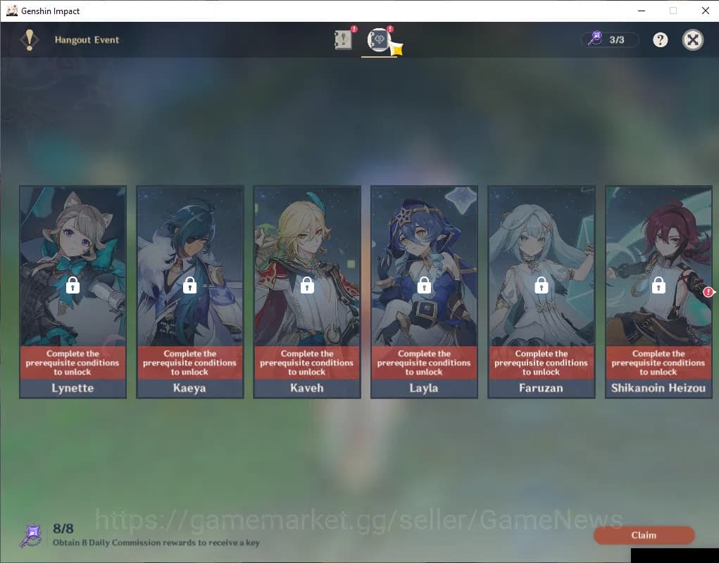 Genshin Impact Accounts ASIA|AR 50|3 Limited +2(*5Weapon)|Chasca+Sign,Skir image 3