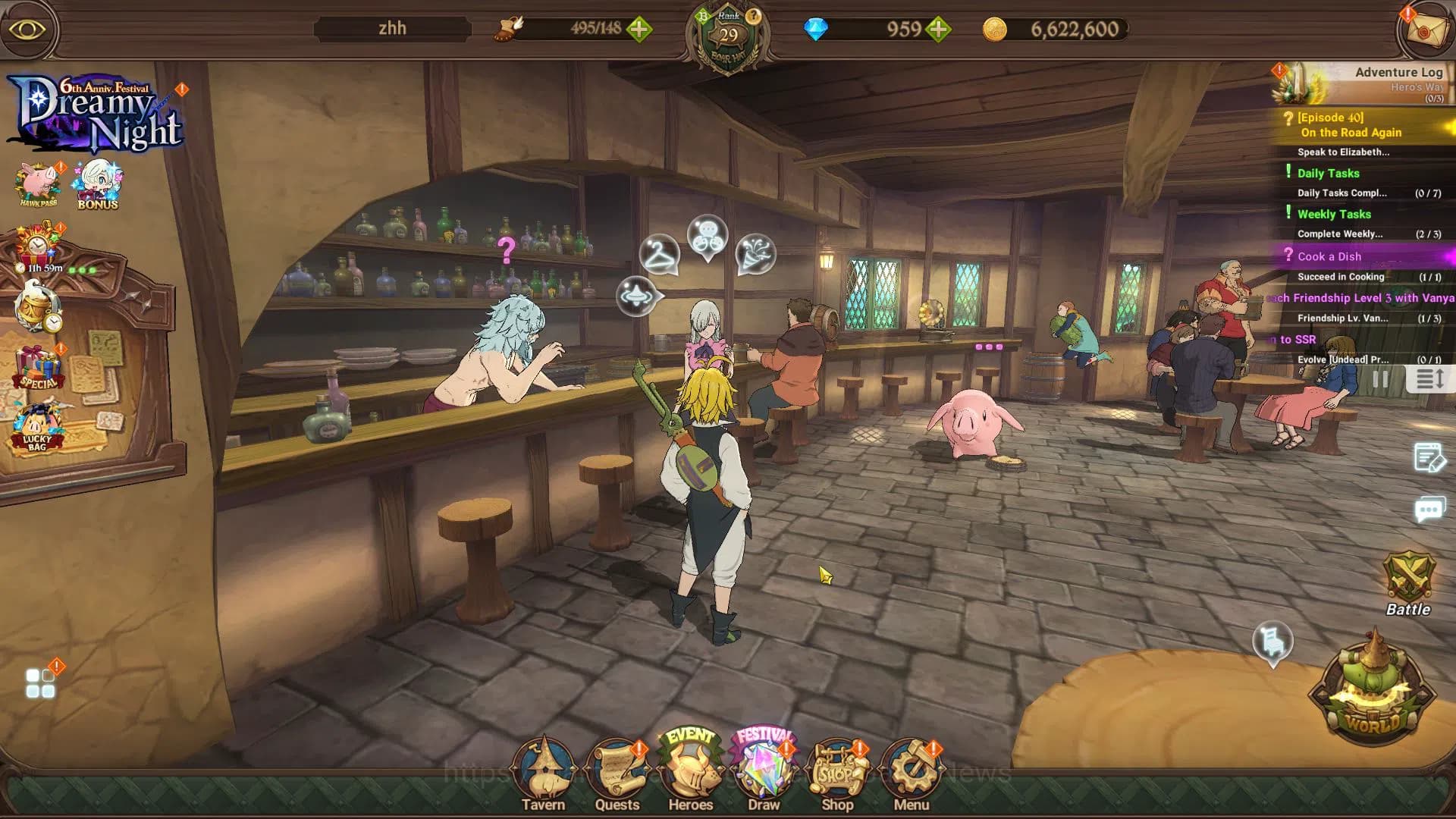 The Seven Deadly Sins: Grand Cross Accounts Asia|955K CC|Starter Ch4|959 DM|1 UR+Collab Fire F image 1