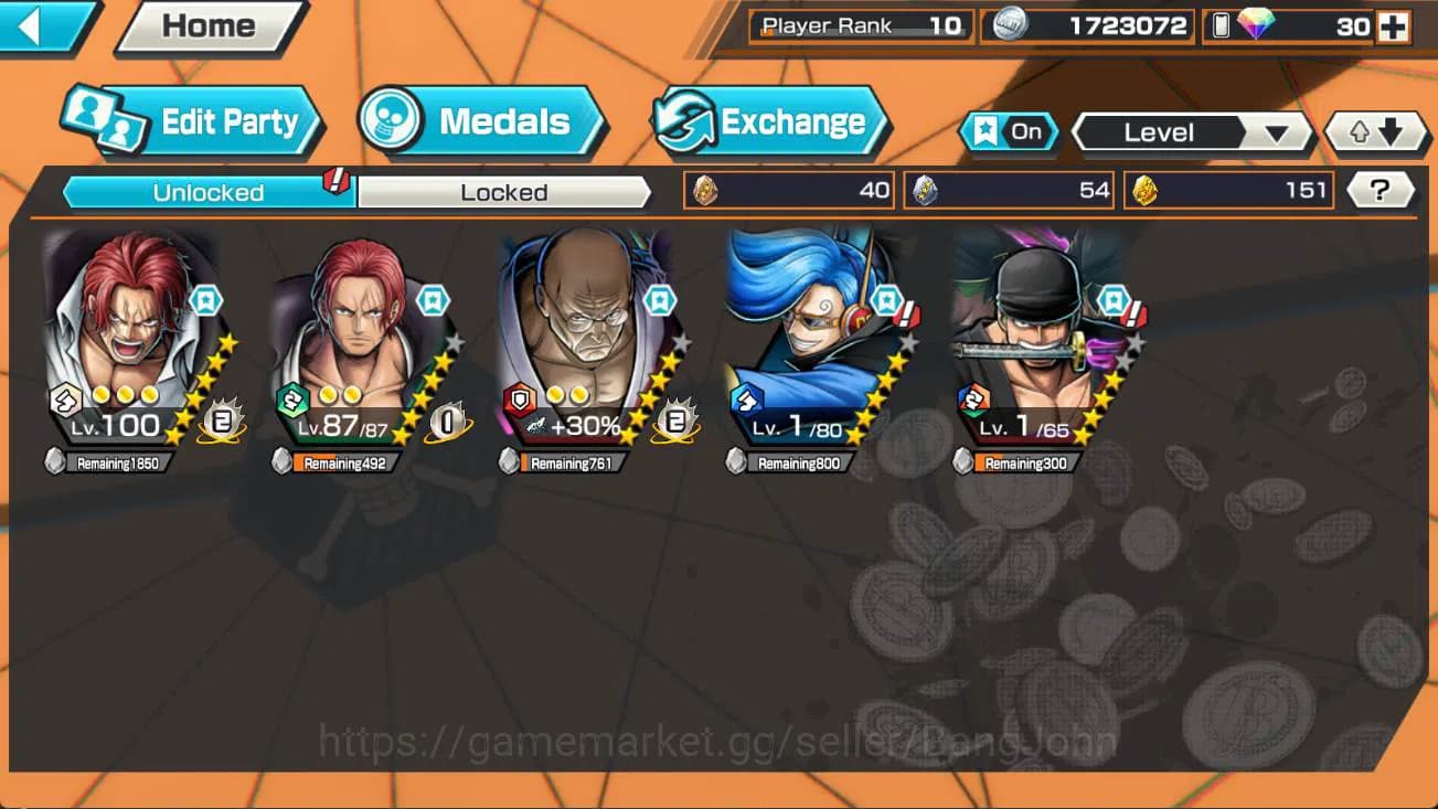 One Piece Bounty Rush Accounts GLOBAL | ex 4 onighasima zoro, St ethanbaron, FR s image 2