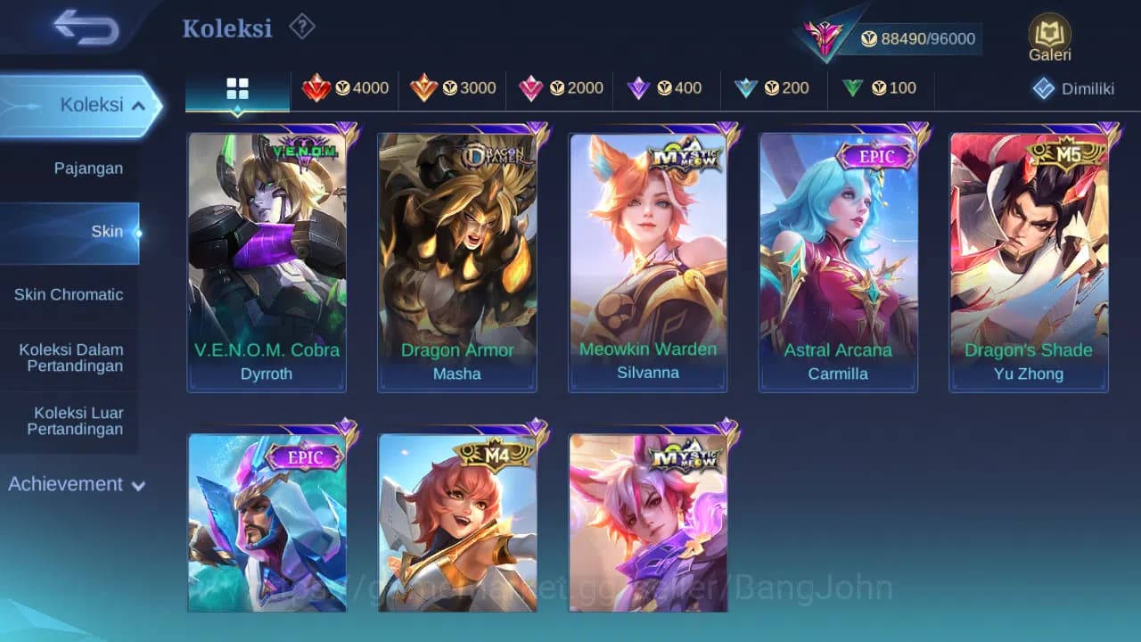 Mobile Legends: Bang Bang Accounts Hero 131 Skin 326 | KOF Gusion | Prime Beatrix | L image 11