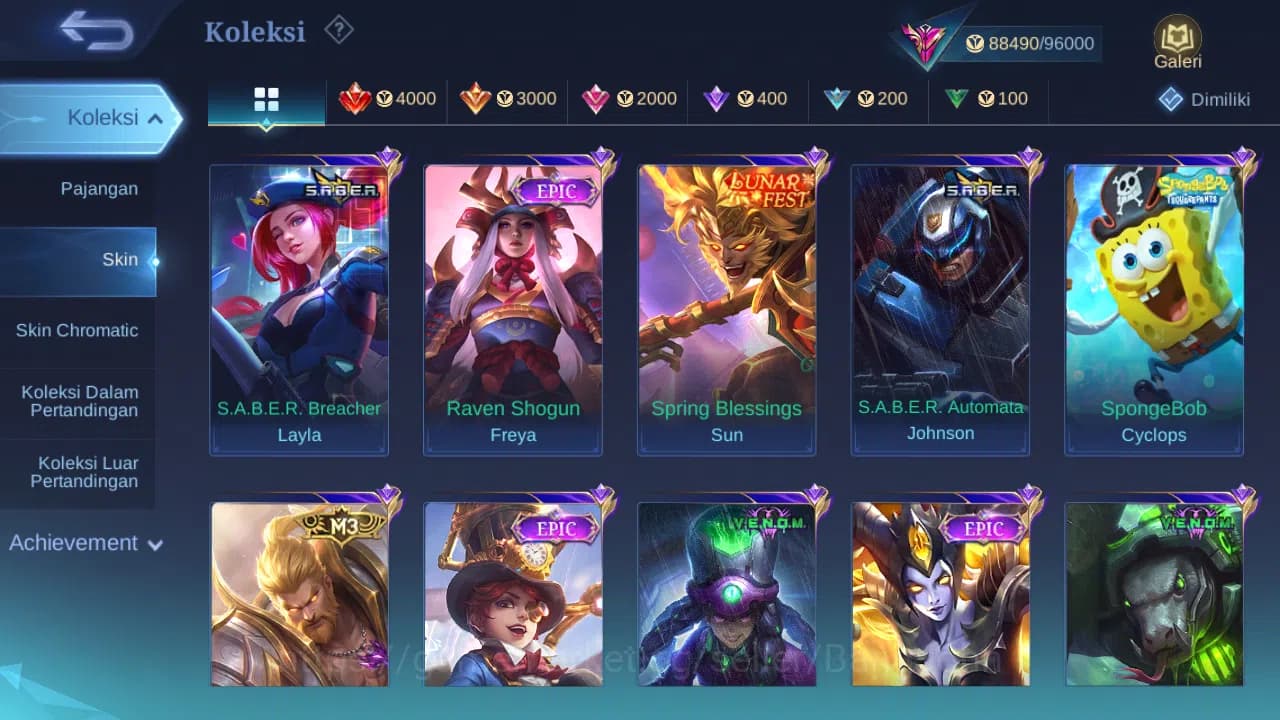 Mobile Legends: Bang Bang Accounts Hero 131 Skin 326 | KOF Gusion | Prime Beatrix | L image 6