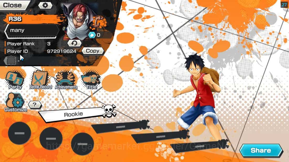 One Piece Bounty Rush Accounts Global|4 EX|Divine Departure Shanks,Film Red Shank image 2