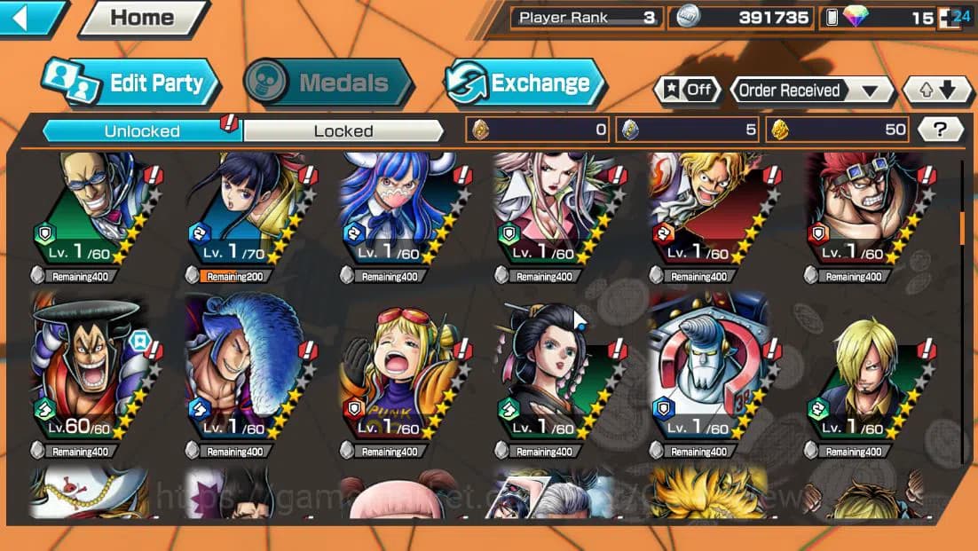 One Piece Bounty Rush Accounts Global|4 EX|Divine Departure Shanks,Film Red Shank image 5