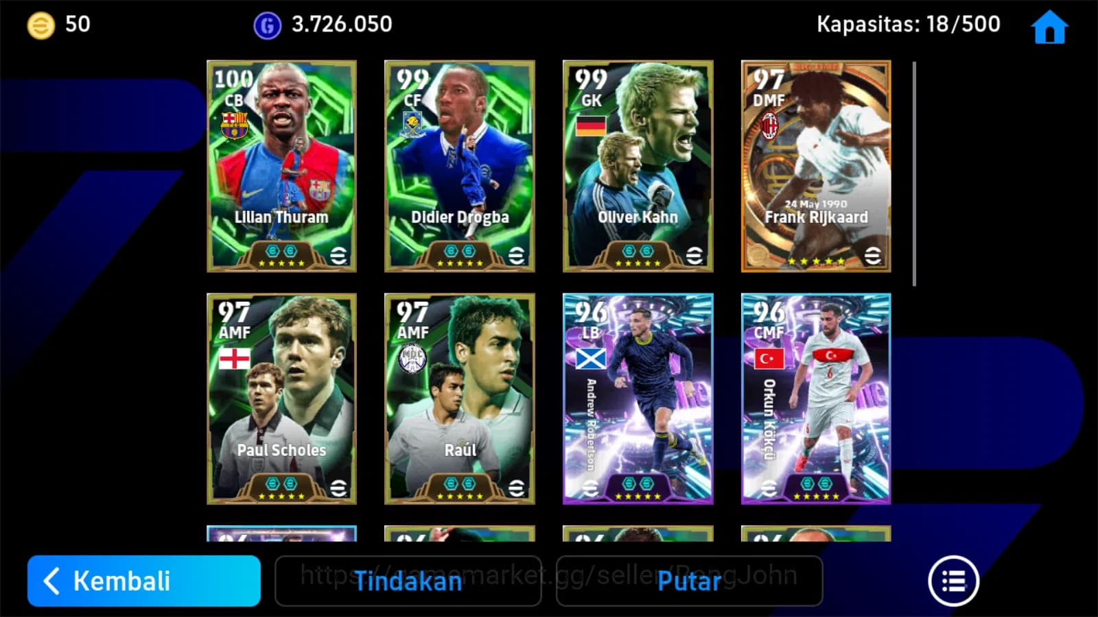 eFootball Accounts Android|Pw 3173|Drogba epic,liliam thuram epic,oli image 4