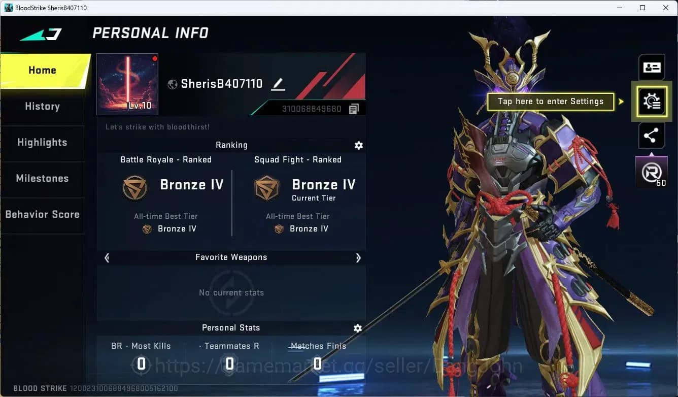 Blood Strike Accounts ASIA| ETERNAL ZERO-Odashadow, Voucher | BLEACH Eth image 1