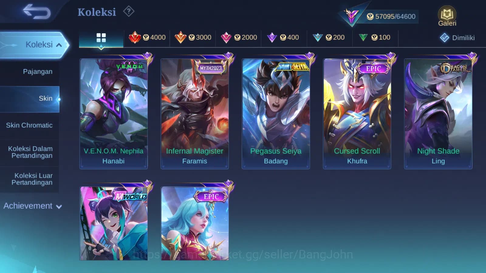 Mobile Legends: Bang Bang Accounts Hero 131 Skin 273 | Legend Franco | Annual Angela image 7