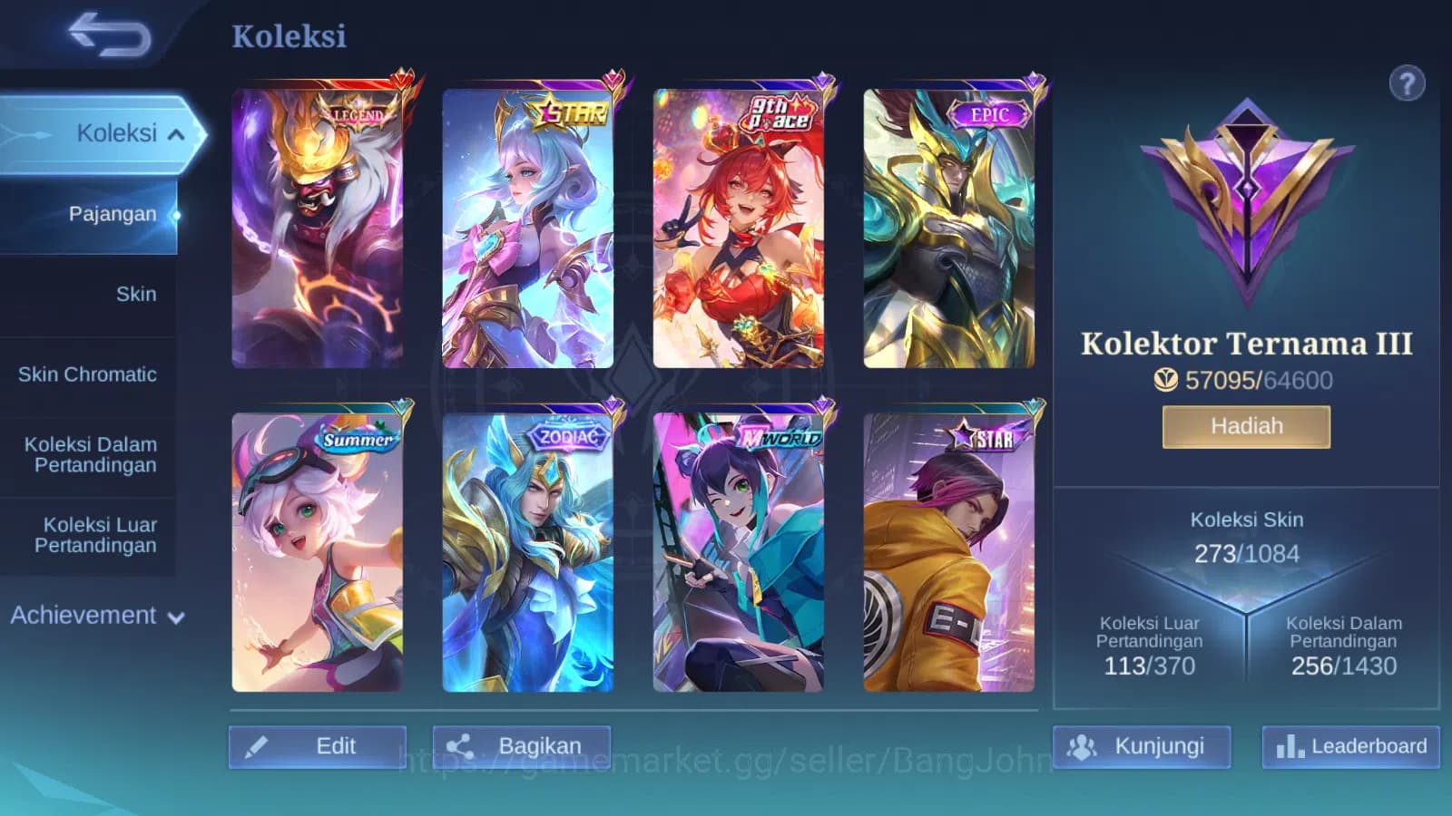 Mobile Legends: Bang Bang Accounts Hero 131 Skin 273 | Legend Franco | Annual Angela image 9