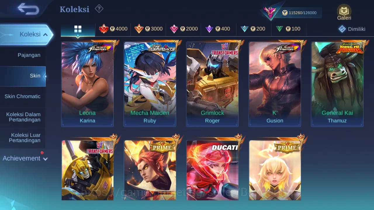 Mobile Legends: Bang Bang Accounts GLOBAL Hero 132 Skin 350 | Legend Johnson | KOF Gu image 2