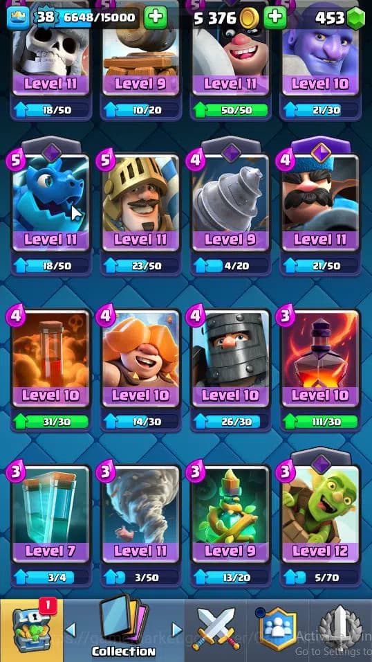 Clash Royale Accounts Lv 38|Trophy 7759|KTL 11|Limited Skin|Card 120|3 H image 7