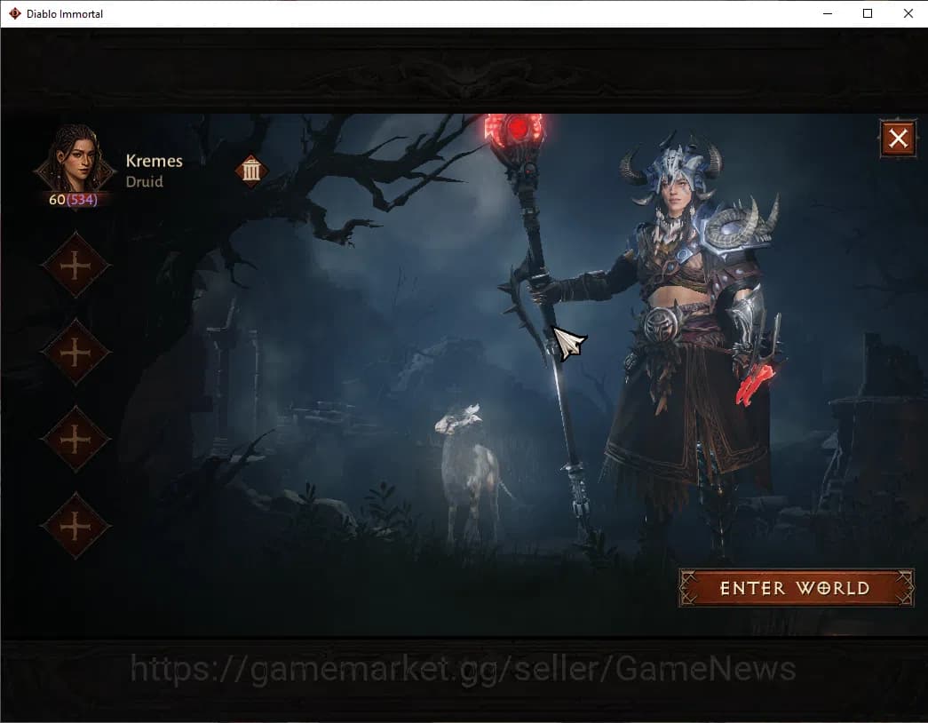 Diablo Immortal Accounts NA - High Heaven|CS ON|Lv60(534)|Druid|CR 35k|Reso image 1