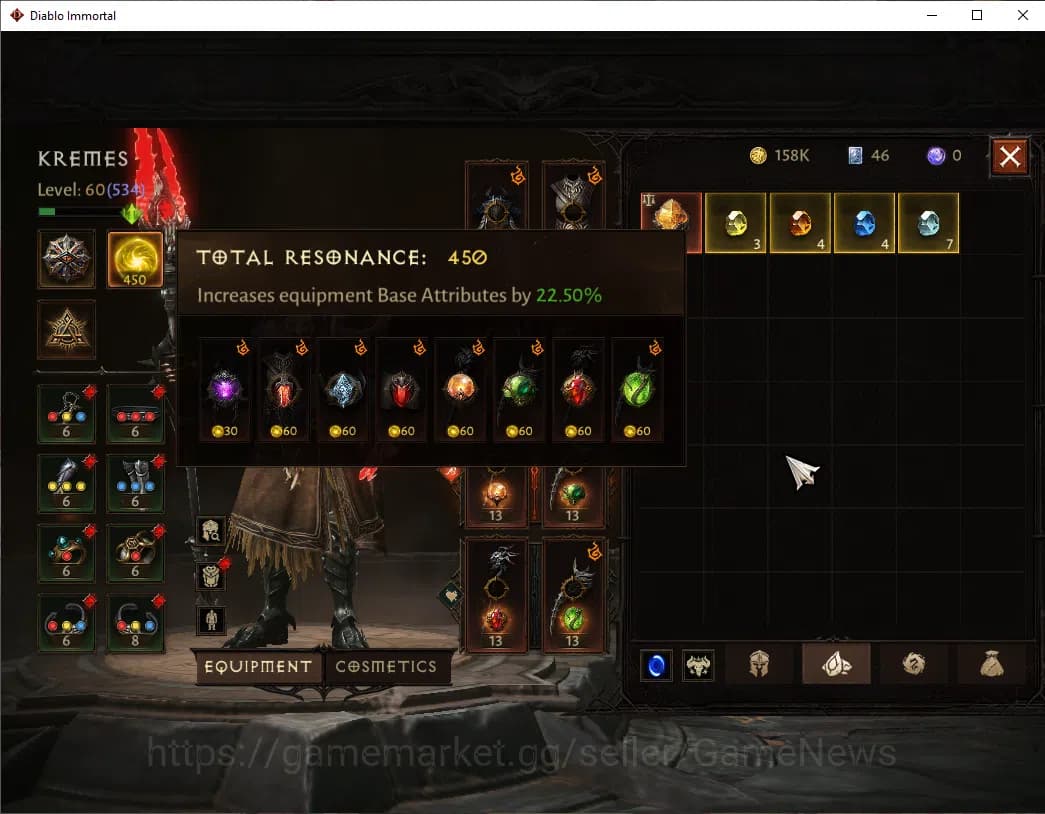 Diablo Immortal Accounts NA - High Heaven|CS ON|Lv60(534)|Druid|CR 35k|Reso image 6