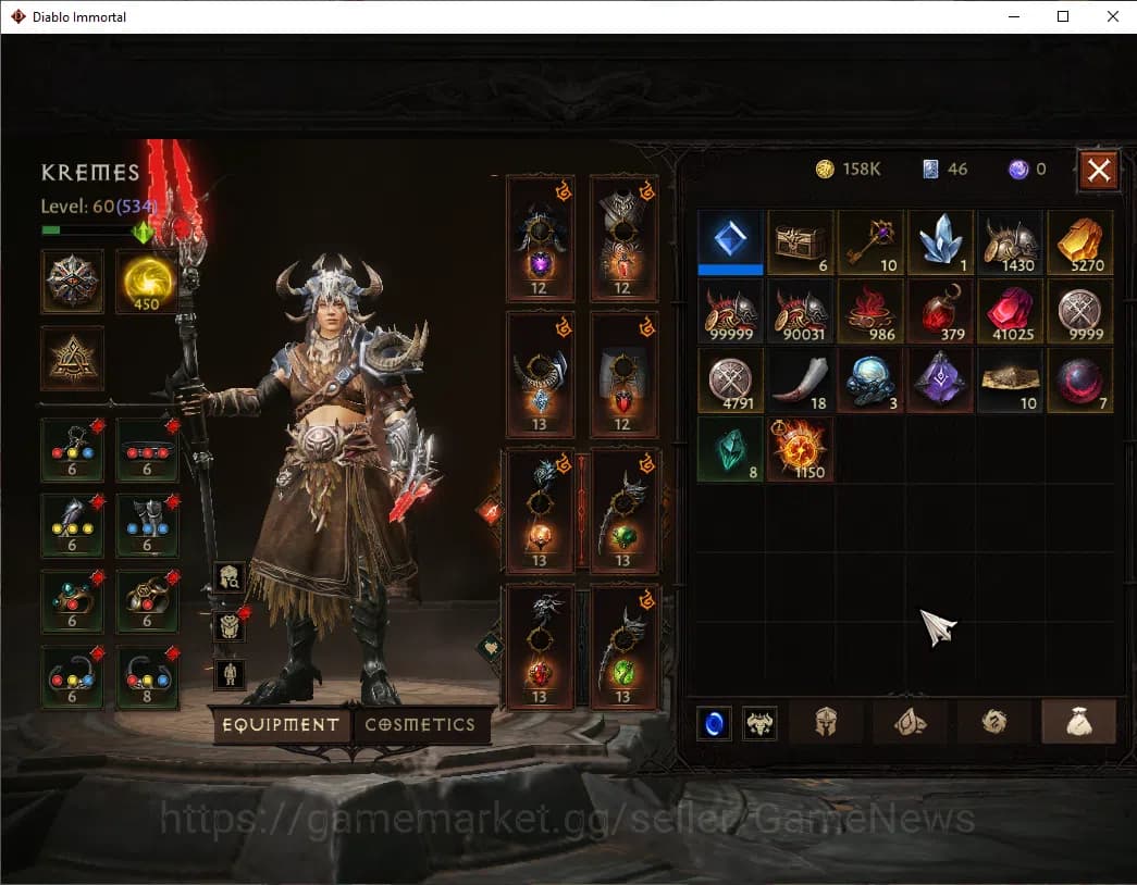 Diablo Immortal Accounts NA - High Heaven|CS ON|Lv60(534)|Druid|CR 35k|Reso image 8