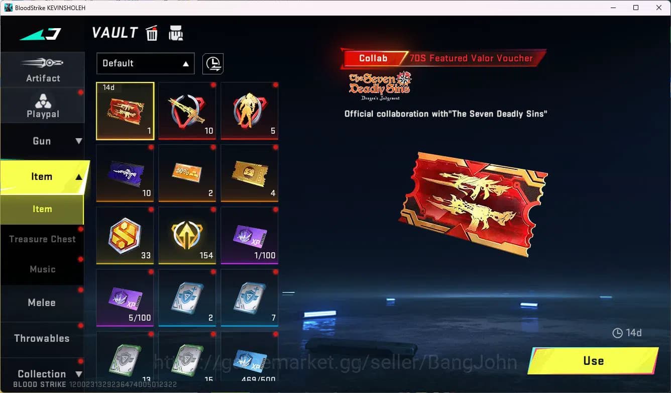 Blood Strike Accounts ASIA|ETHERNAL=ZERO|COLLAB=KAG-6|EVOLVED=FAL|LIMITE image 7