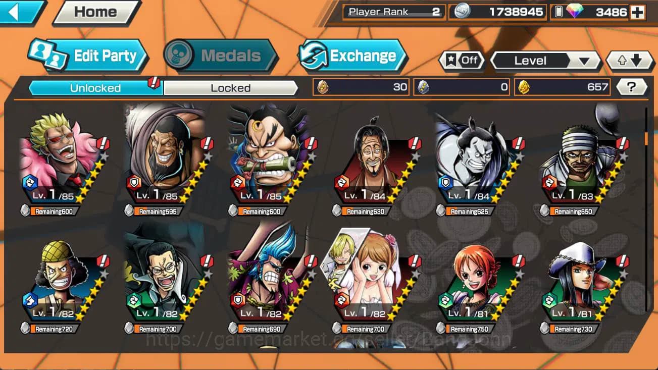 One Piece Bounty Rush Accounts GLOBAL | captain shans, luffy, ace, jinbe check ss image 4